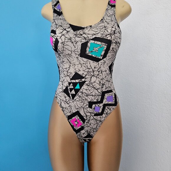 Vintage Leotard by VITAL High-Leg Sexy Aerobics Workout SPANDEX Costume - Picture 5 of 8